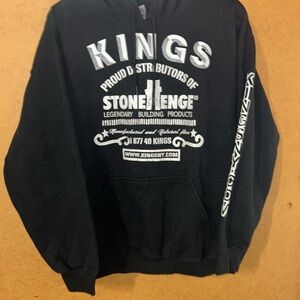 KINGS Black Logo Hoodie with White Print